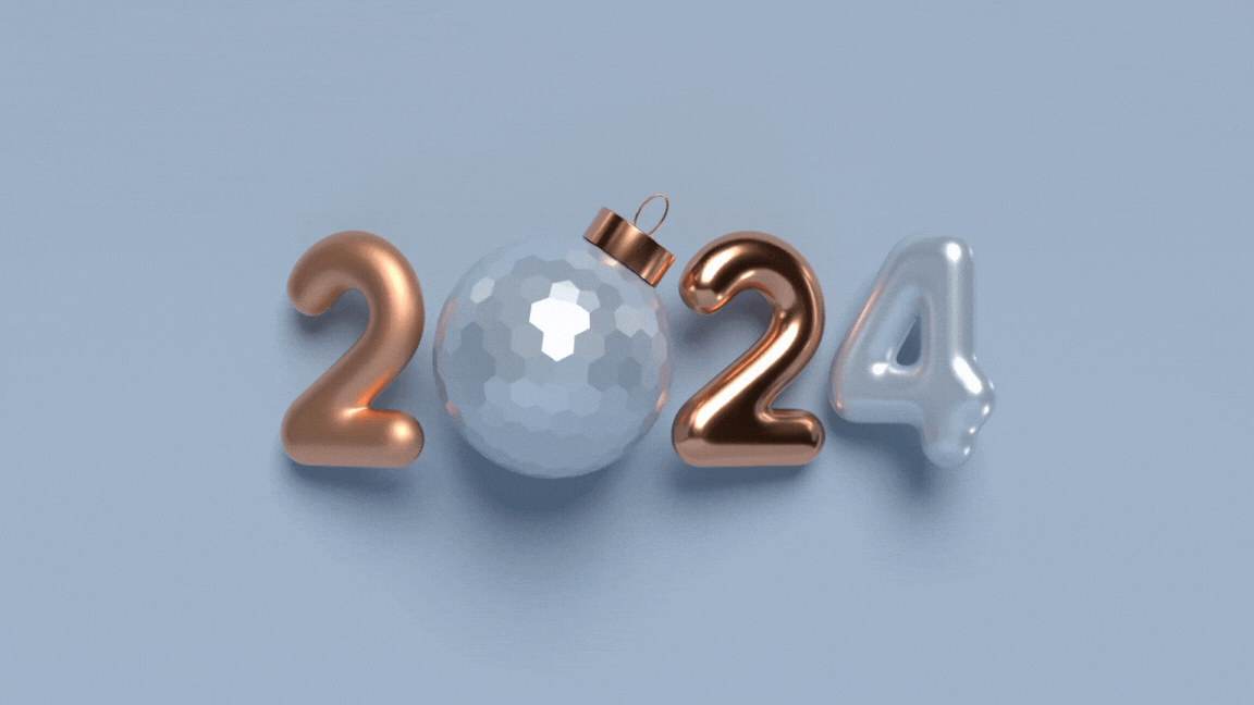 Blue Modern Happy New Year 2024 Video